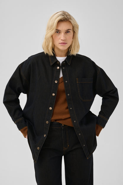 Sinna Denim Shirt 186 Blue Brown Un-Washed My Essential Wardrobe