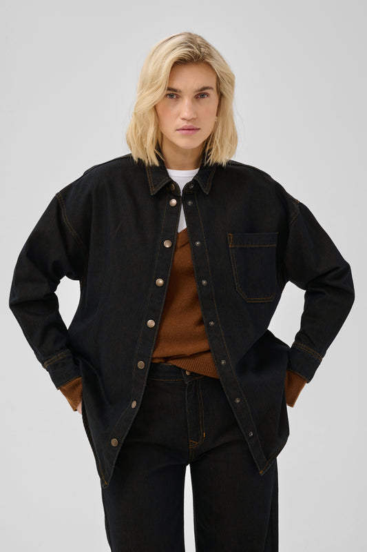 Sinna Denim Shirt 186 Blue Brown Un-Washed My Essential Wardrobe