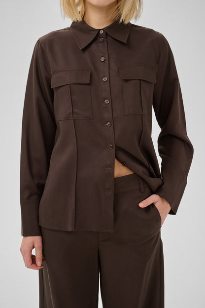 Jojo Wide Pant Dark Brown My Essential Wardrobe