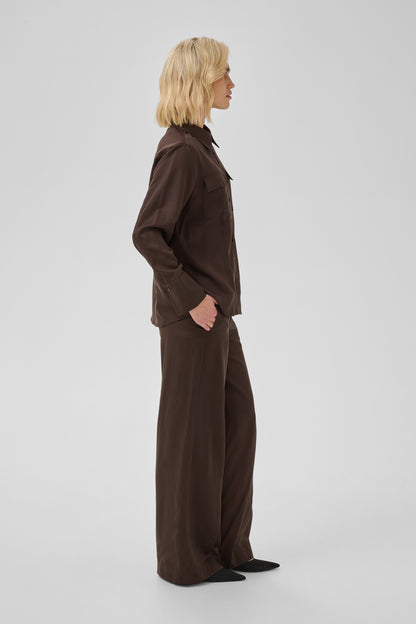Jojo Wide Pant Dark Brown My Essential Wardrobe
