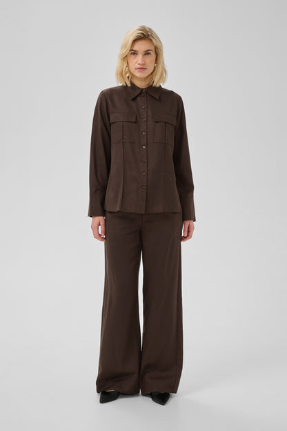 Jojo Wide Pant Dark Brown My Essential Wardrobe