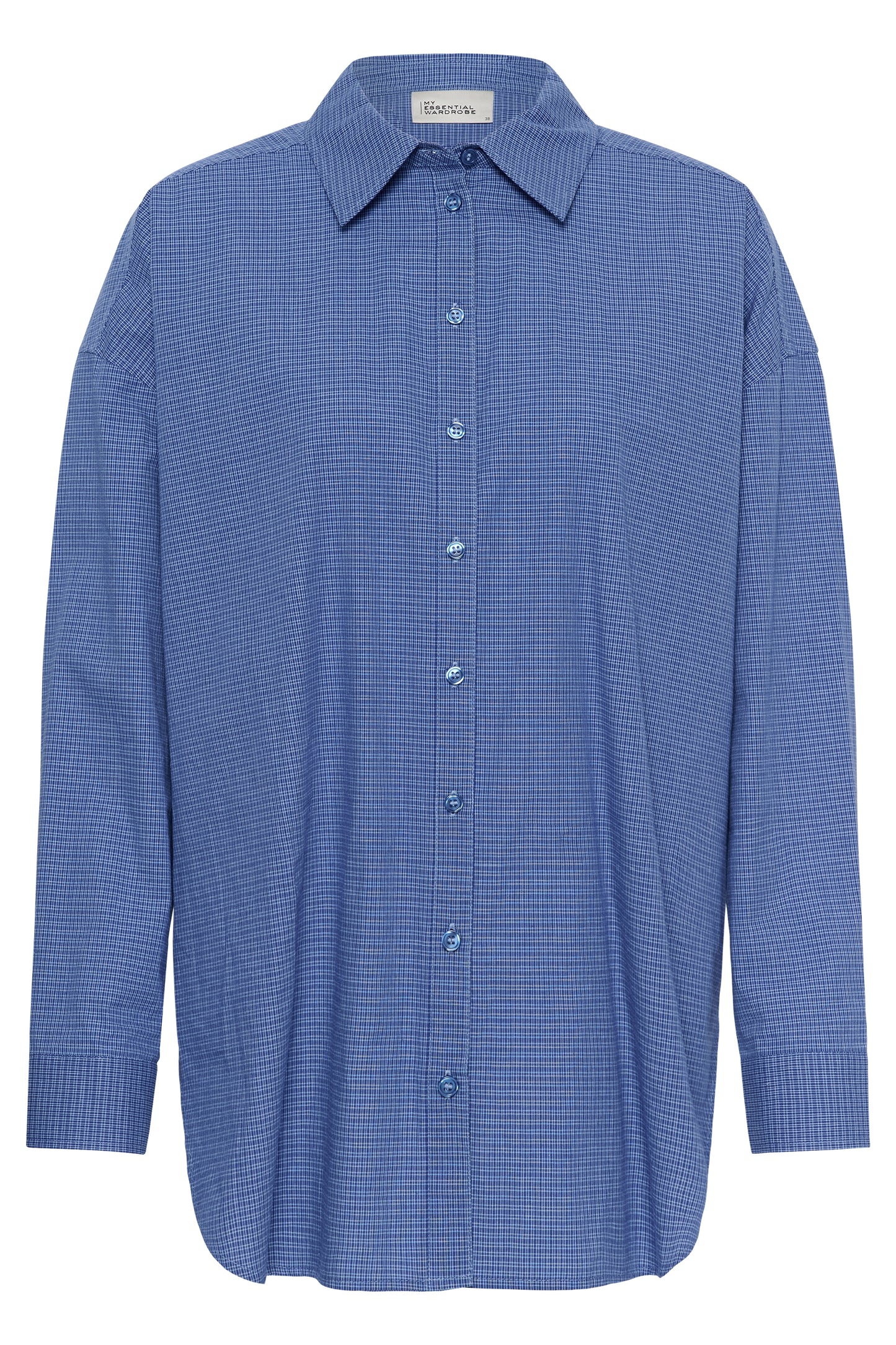 Ilse Boxy Shirt Clear Blue Check My Essential Wardrobe