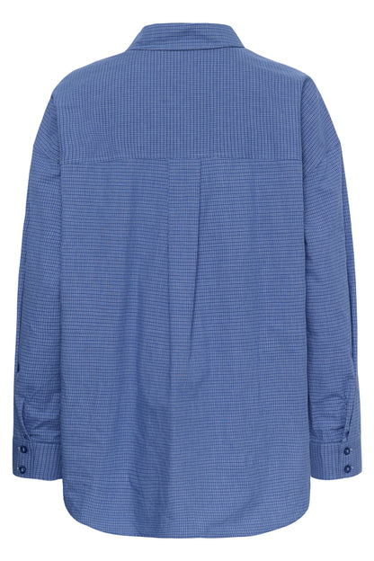 Ilse Boxy Shirt Clear Blue Check My Essential Wardrobe
