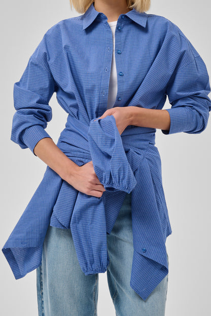 Ilse Boxy Shirt Clear Blue Check My Essential Wardrobe