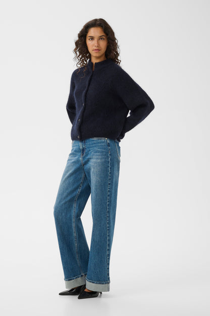 Sara HW Wide Jeans Washed Mid Blue Gestuz