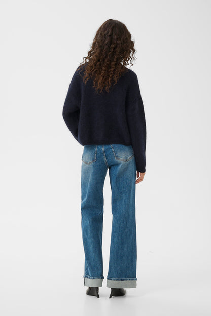 Sara HW Wide Jeans Washed Mid Blue Gestuz