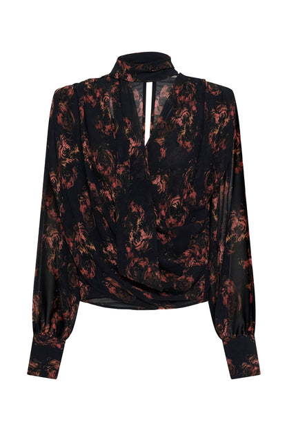 Leean P Blouse Dark Roses Gestuz