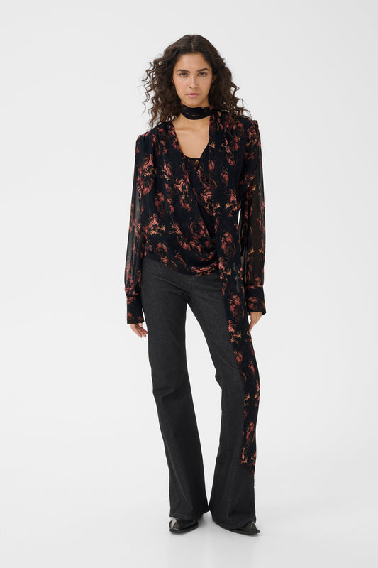 Leean P Blouse Dark Roses Gestuz