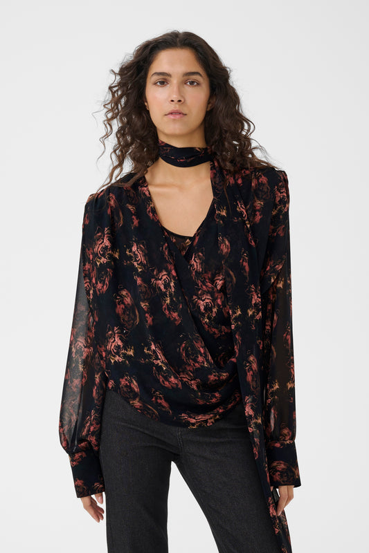 Leean P Blouse Dark Roses Gestuz