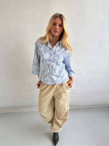 Mili EMB SS Blue Stripe Continue