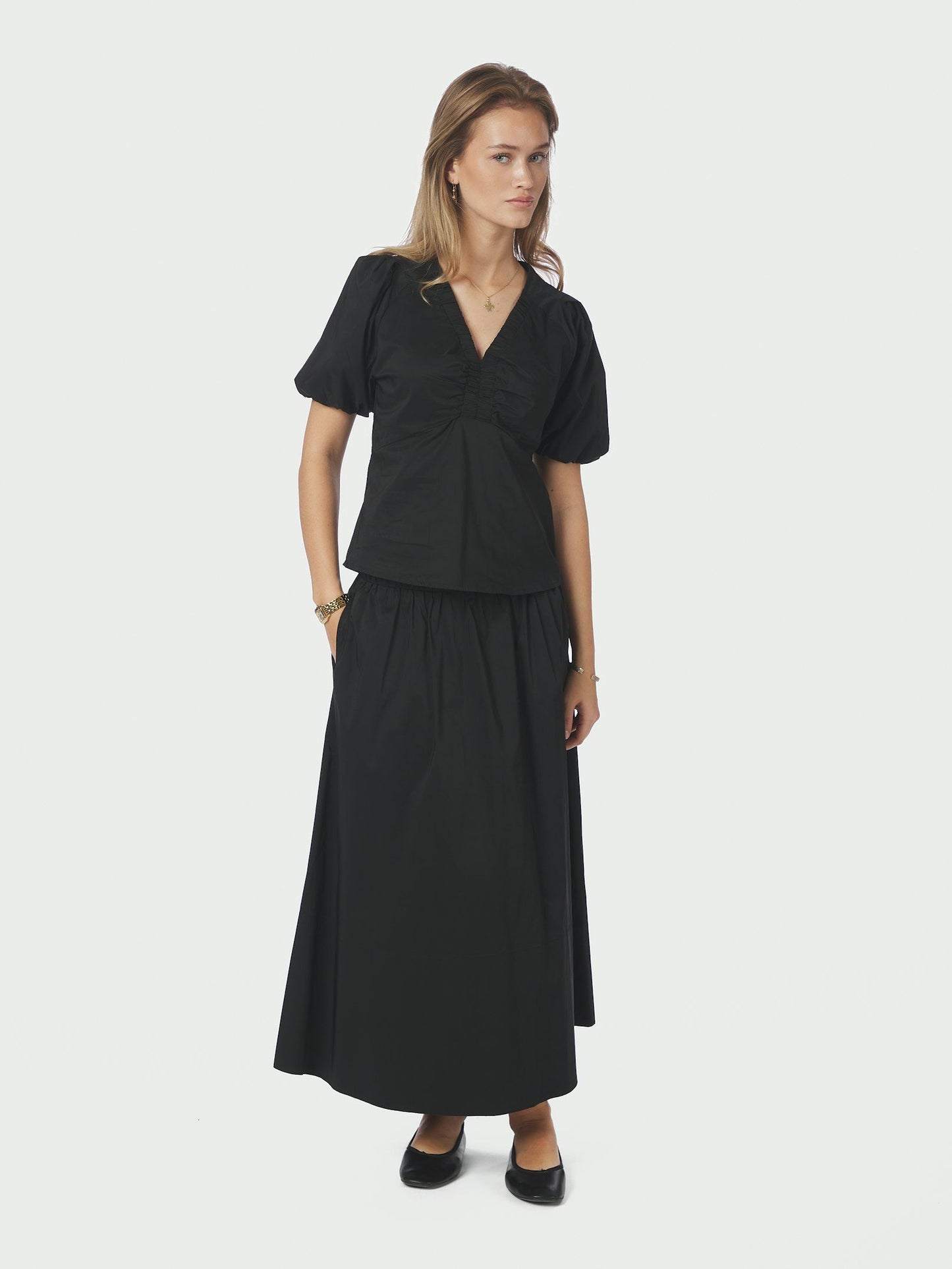 Yara Poplin Skirt Black Neo Noir