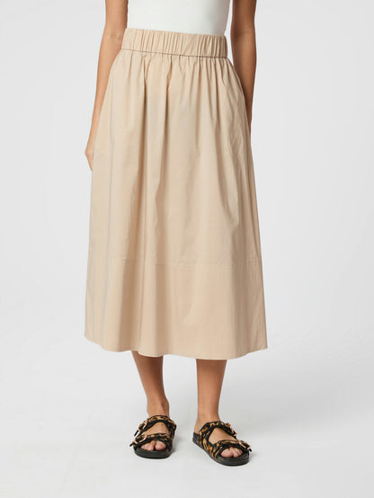 Yara Poplin Skirt Dark Sand Neo Noir