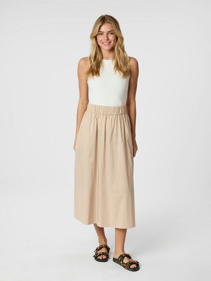 Yara Poplin Skirt Dark Sand Neo Noir