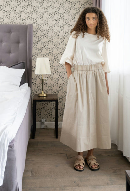 Yara Poplin Skirt Dark Sand Neo Noir