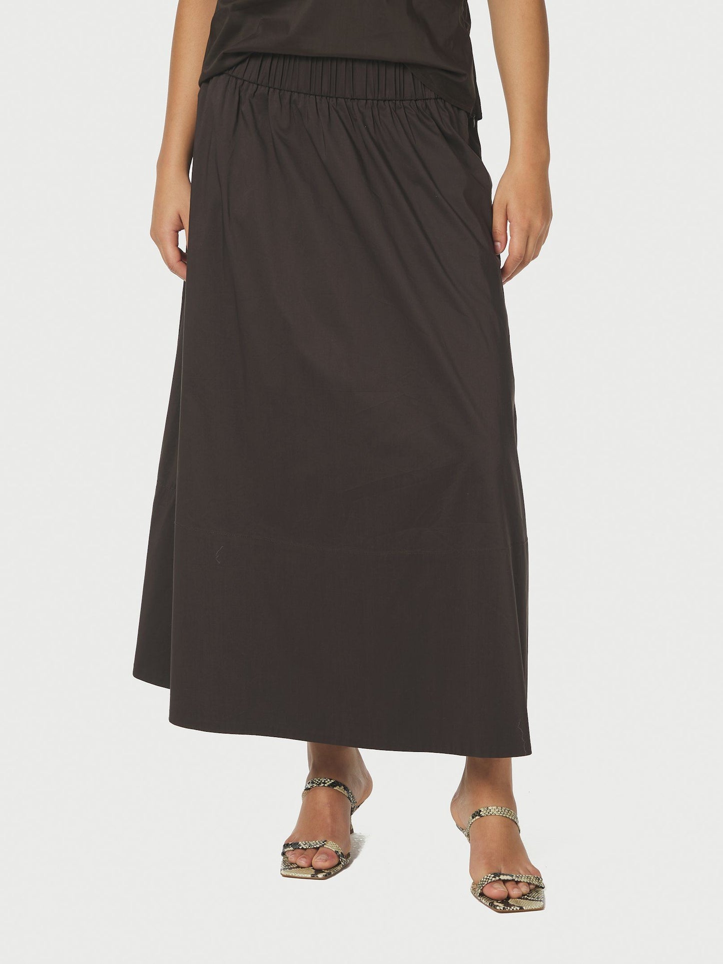 Yara Poplin Skirt Chocolate Brown Neo Noir