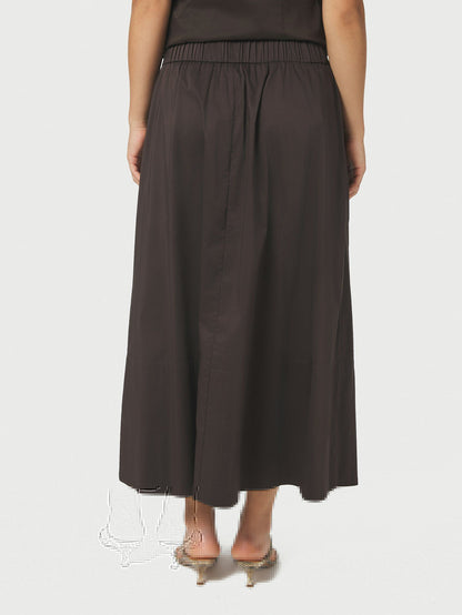 Yara Poplin Skirt Chocolate Brown Neo Noir