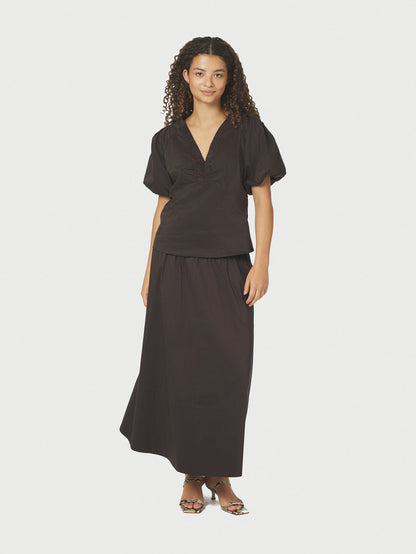 Yara Poplin Skirt Chocolate Brown Neo Noir