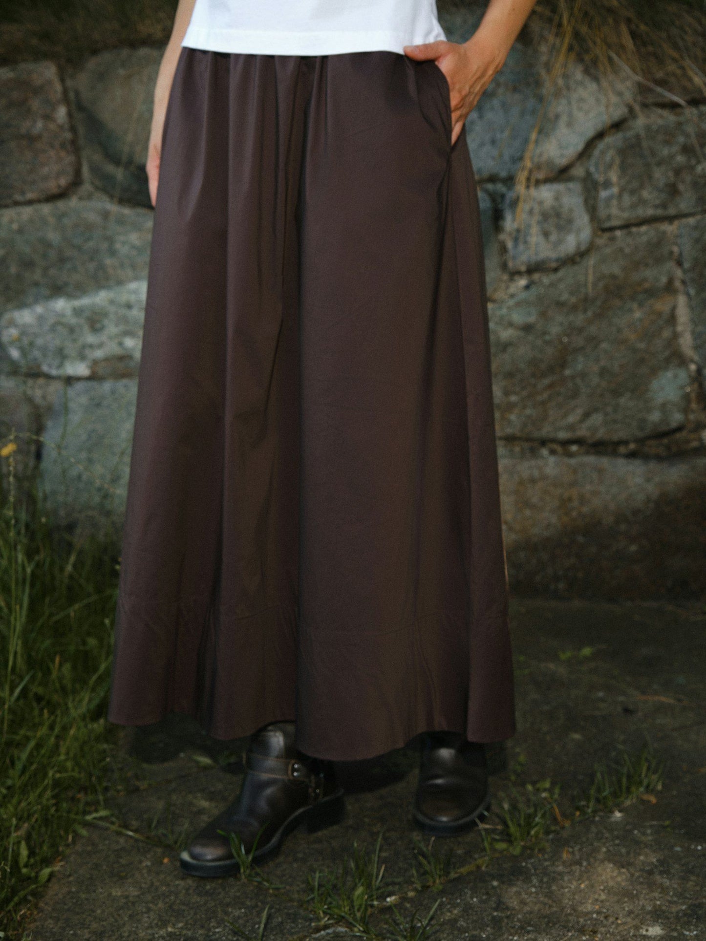 Yara Poplin Skirt Chocolate Brown Neo Noir