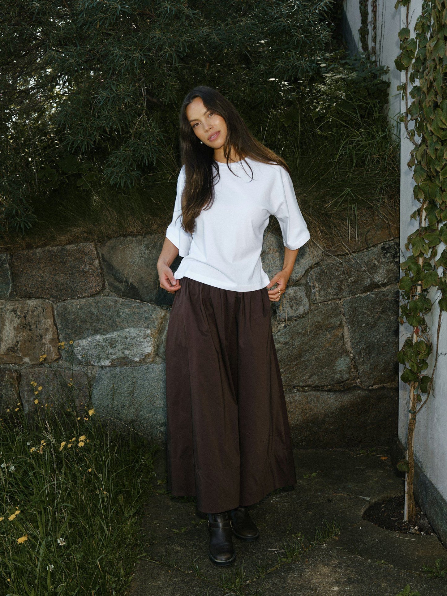 Yara Poplin Skirt Chocolate Brown Neo Noir