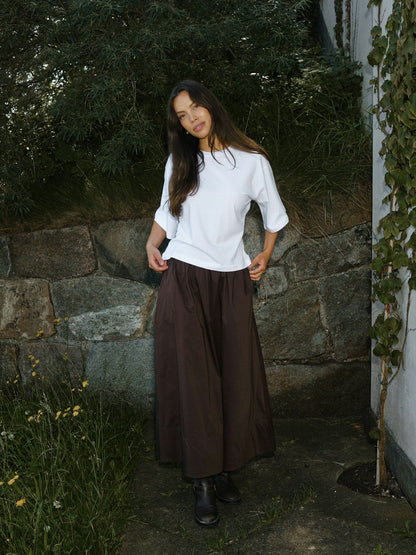 Yara Poplin Skirt Chocolate Brown Neo Noir