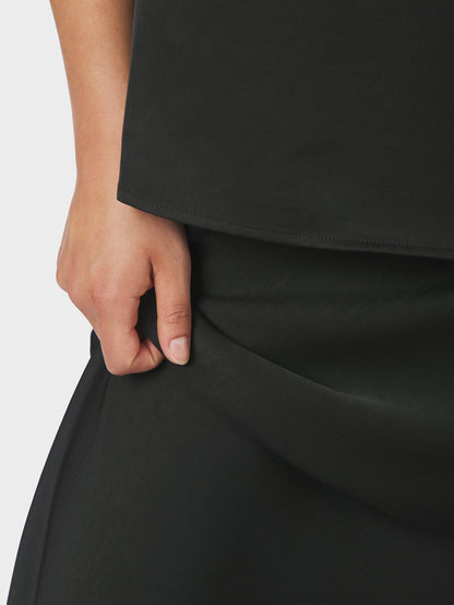 Vicky Heavy Sateen Skirt Black Neo Noir