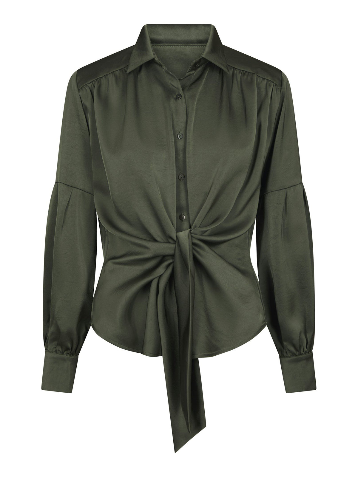 Naja Satin Shirt Deep Green Neo Noir