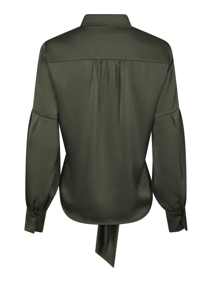 Naja Satin Shirt Deep Green Neo Noir
