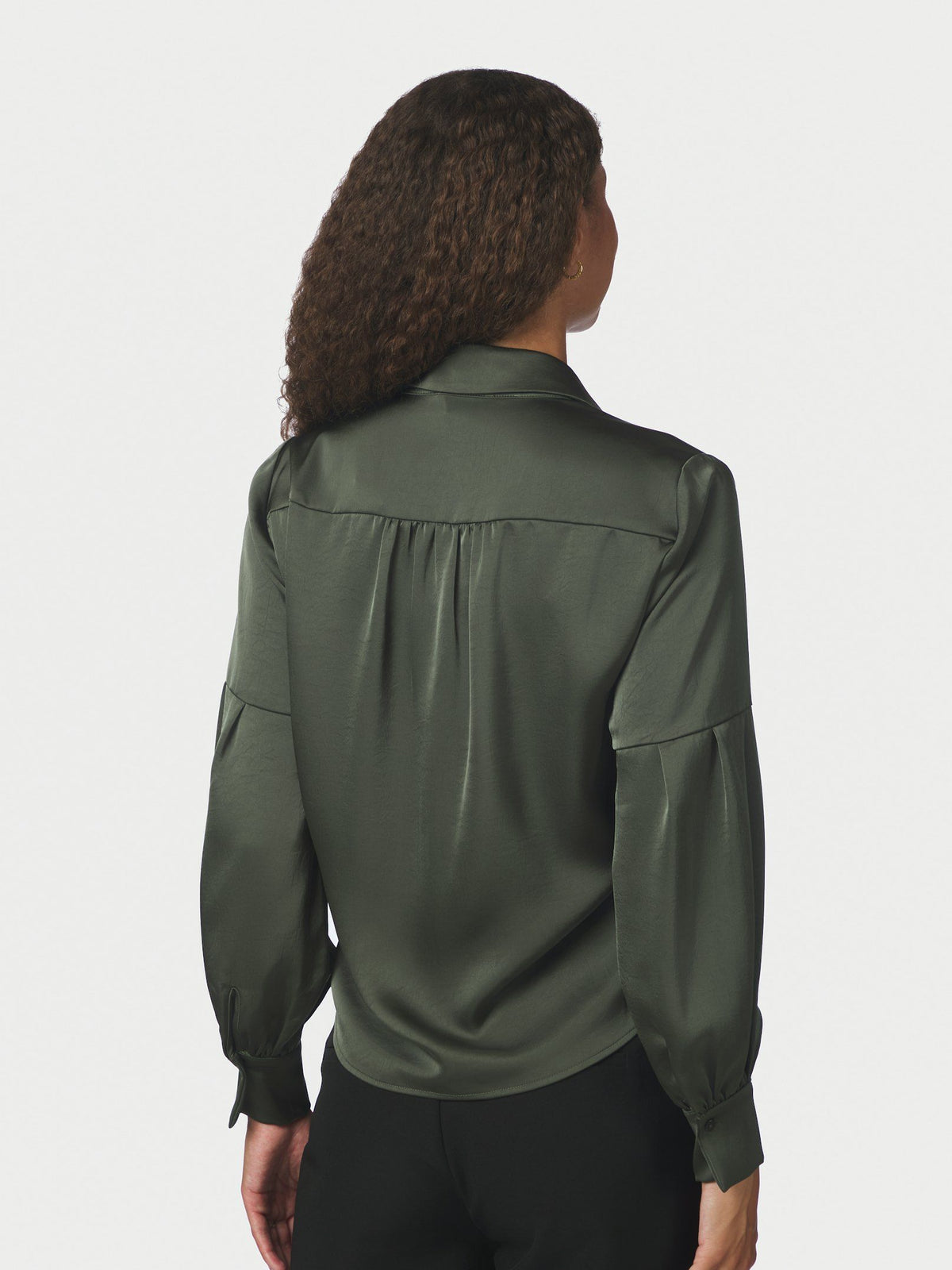 Naja Satin Shirt Deep Green Neo Noir