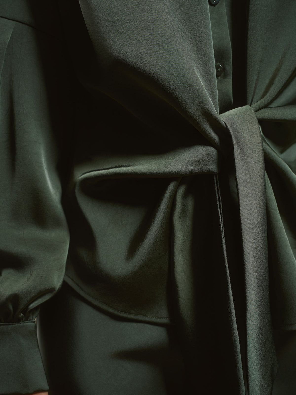 Naja Satin Shirt Deep Green Neo Noir