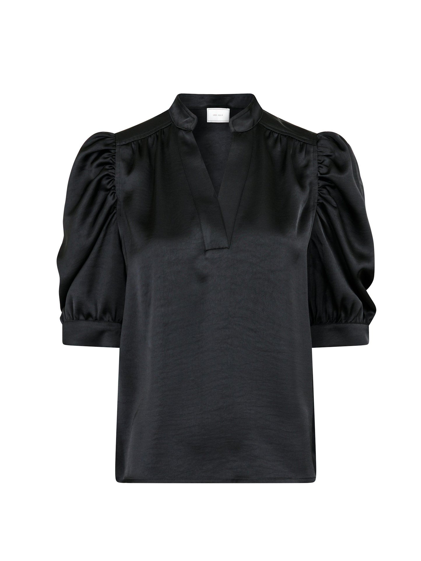 Roella Heavy Sateen Blouse Black Neo Noir