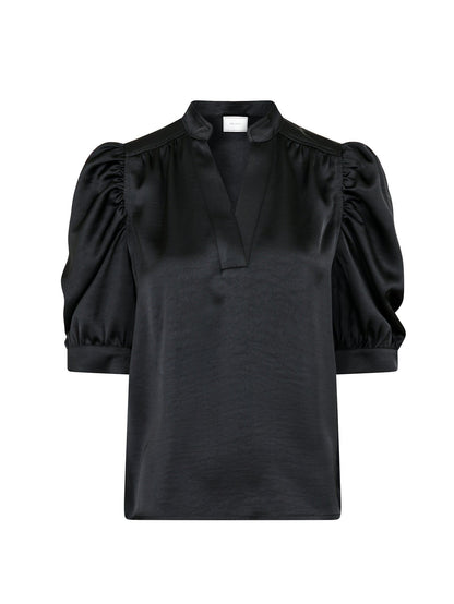 Roella Heavy Sateen Blouse Black Neo Noir