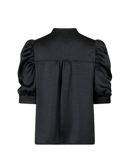 Roella Heavy Sateen Blouse Black Neo Noir