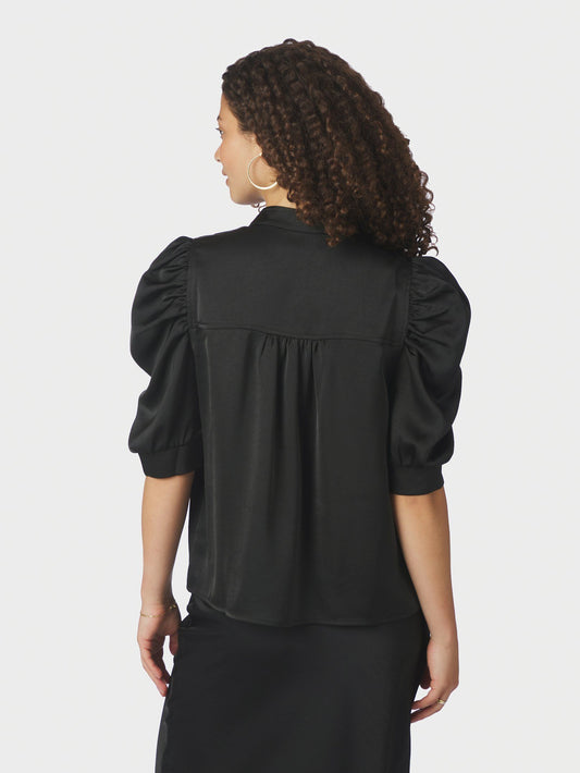 Roella Heavy Sateen Blouse Black Neo Noir