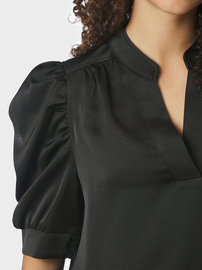 Roella Heavy Sateen Blouse Black Neo Noir