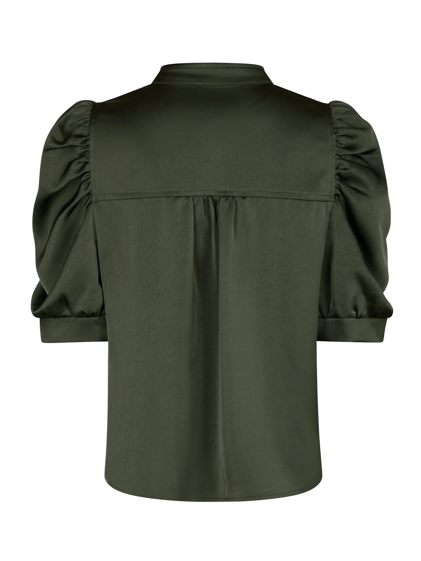 Roella Heavy Sateen Blouse Deep Green Neo Noir