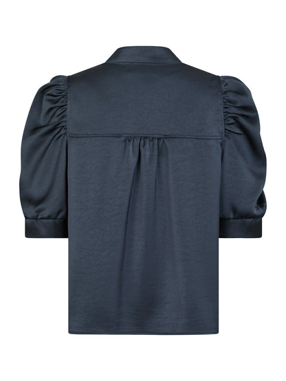 Roella Heavy Sateen Blouse Mignight Blue Neo Noir