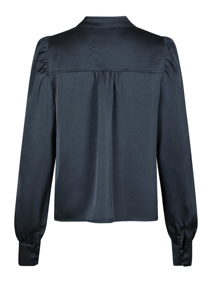 Rosslyn Heavy Sateen Blouse Midnight Blue Neo Noir