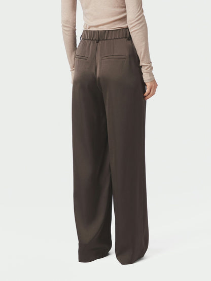 Emmett Heavy Sateen Pants Dark Brown Neo Noir
