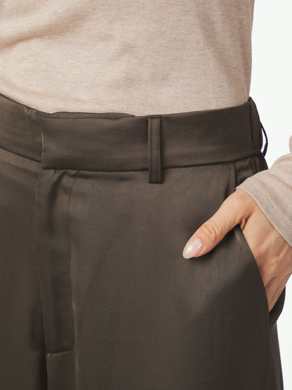 Emmett Heavy Sateen Pants Dark Brown Neo Noir