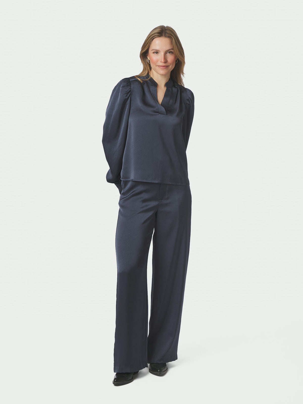 Emmett Heavy Sateen Pants Midnight Blue Neo Noir
