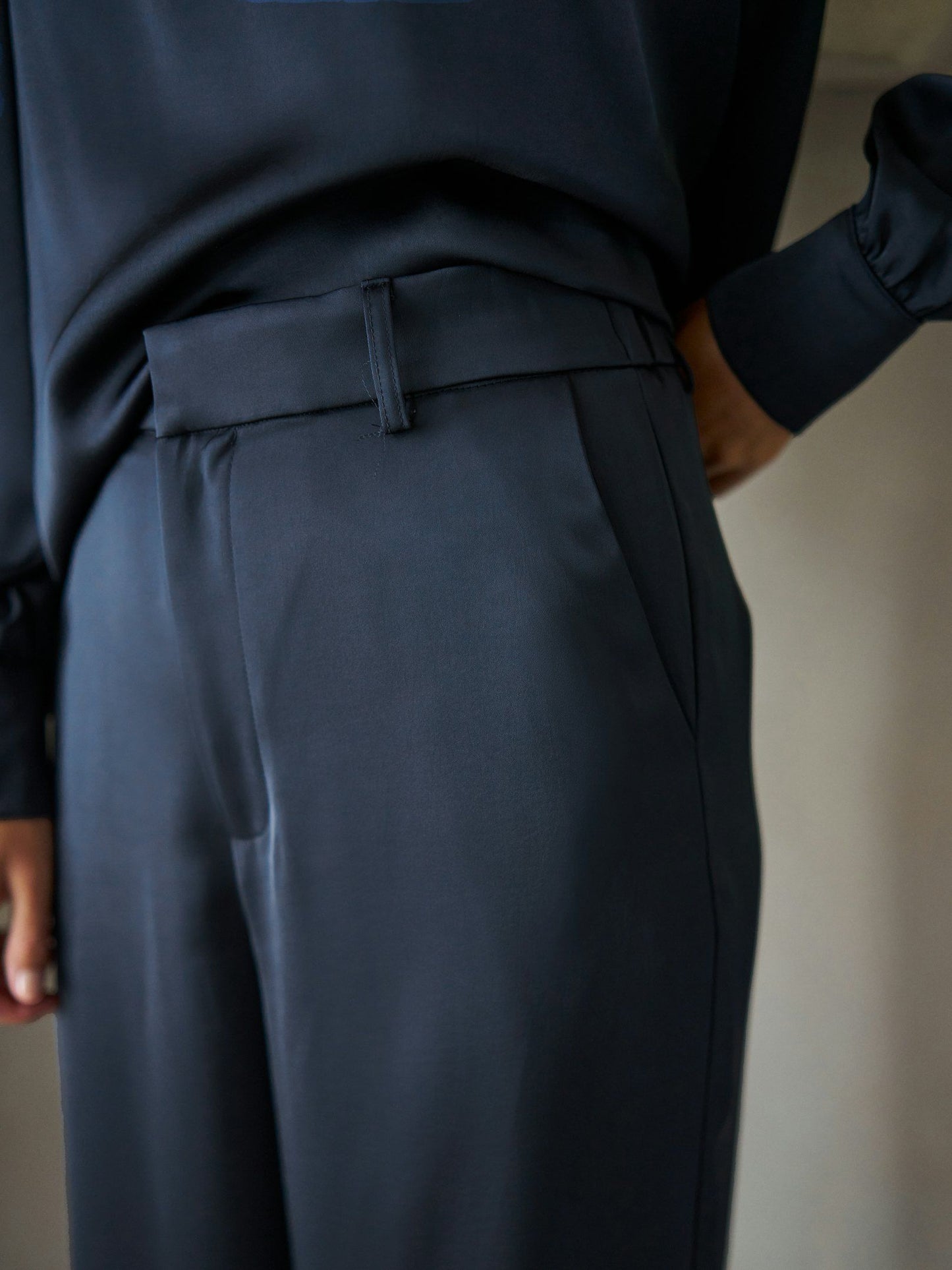 Emmett Heavy Sateen Pants Midnight Blue Neo Noir