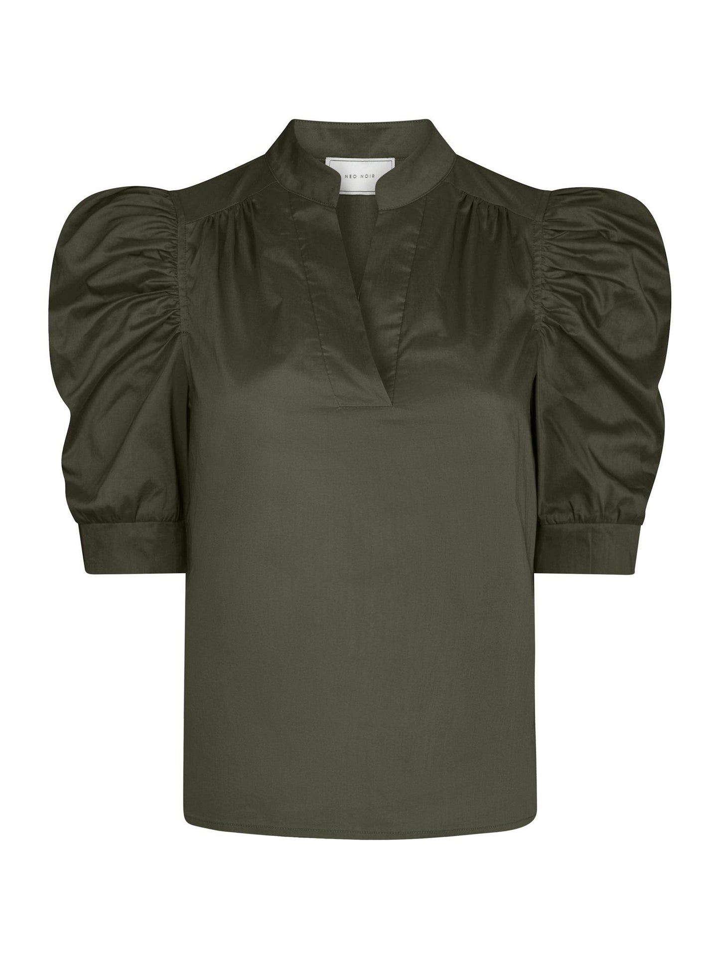 Roella Poplin Blouse Army Neo Noir