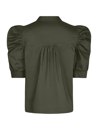 Roella Poplin Blouse Army Neo Noir