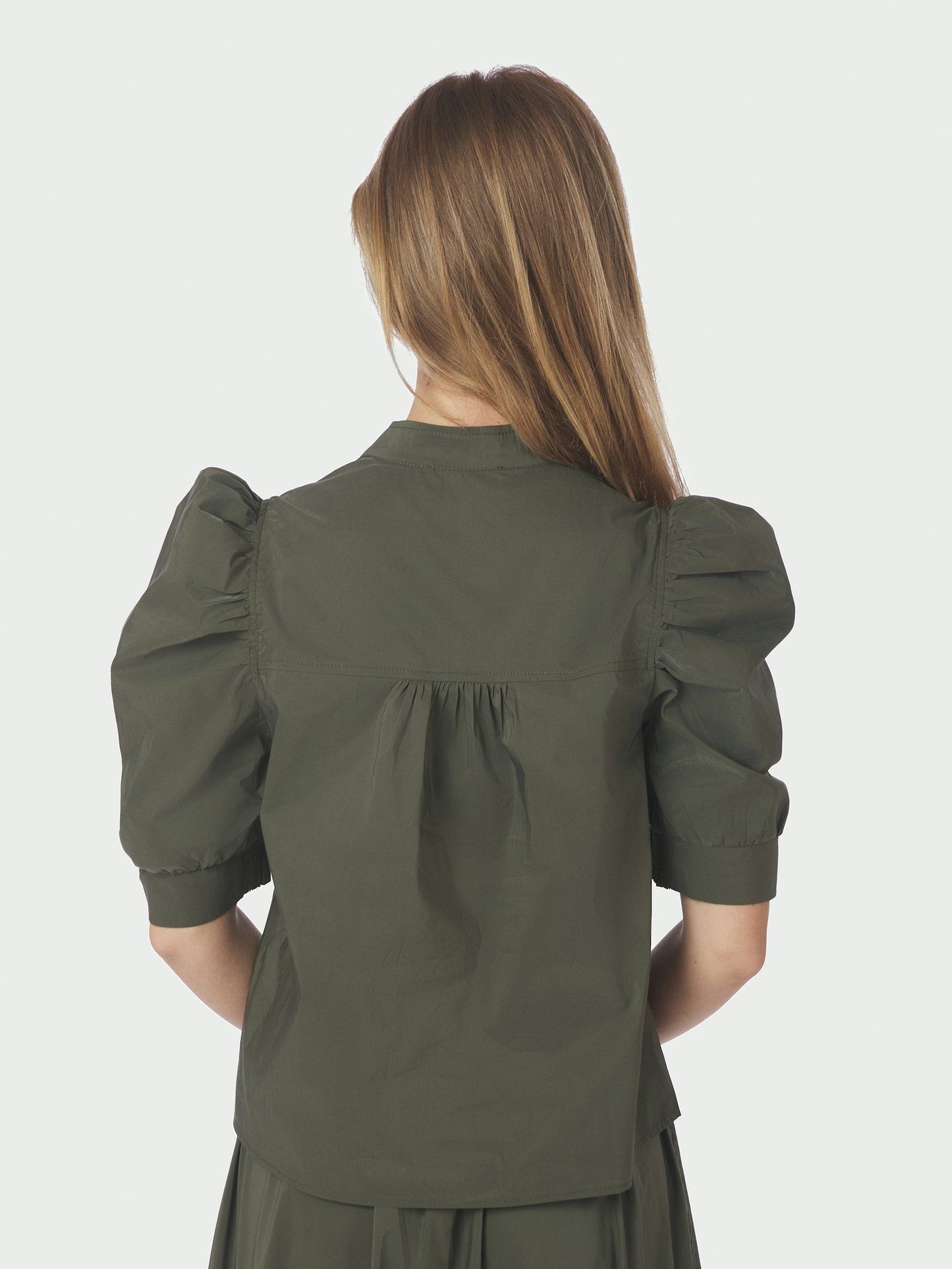 Roella Poplin Blouse Army Neo Noir
