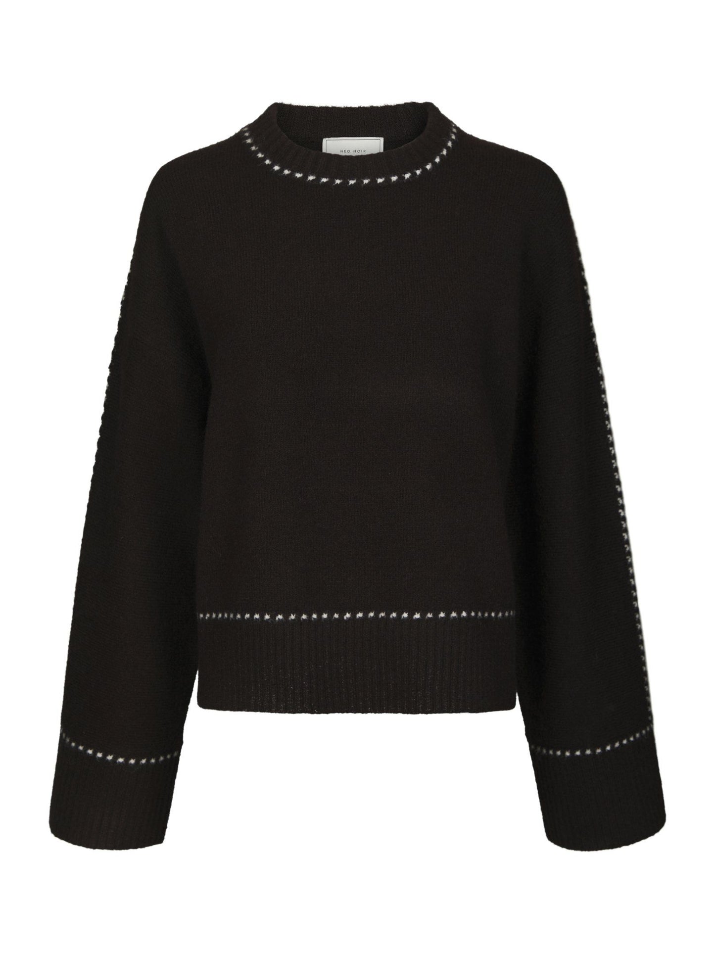 Roeme Knit Stitch Blouse Dark Brown Neo Noir