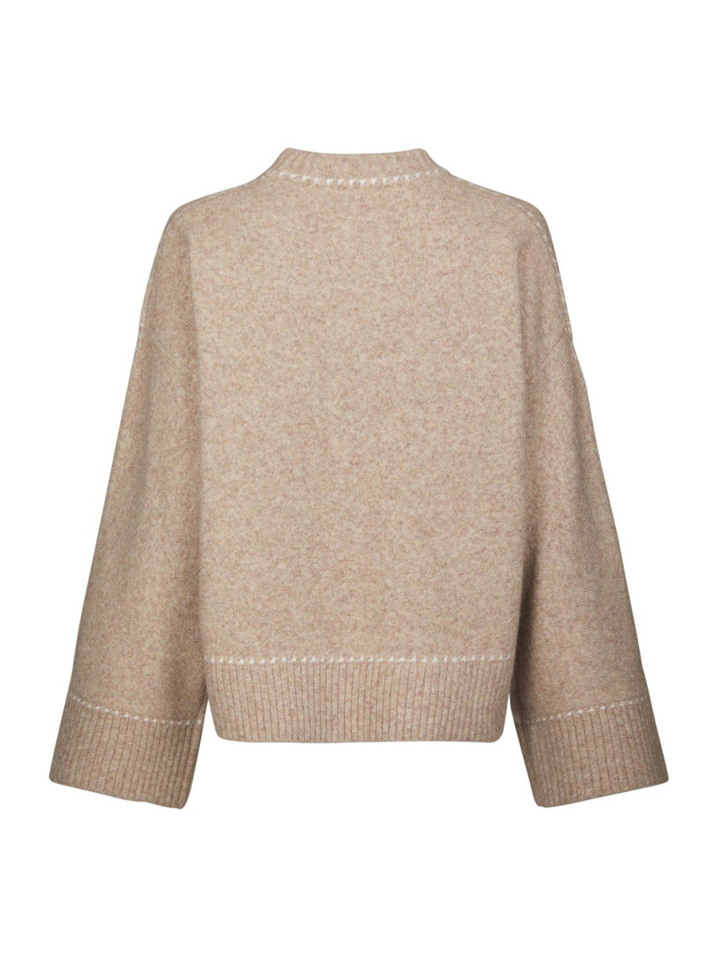 Roeme Knit Stitch Blouse Beige Melange Neo Noir