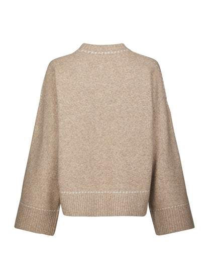 Roeme Knit Stitch Blouse Beige Melange Neo Noir