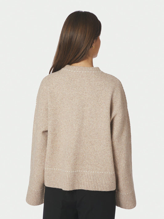 Roeme Knit Stitch Blouse Beige Melange Neo Noir