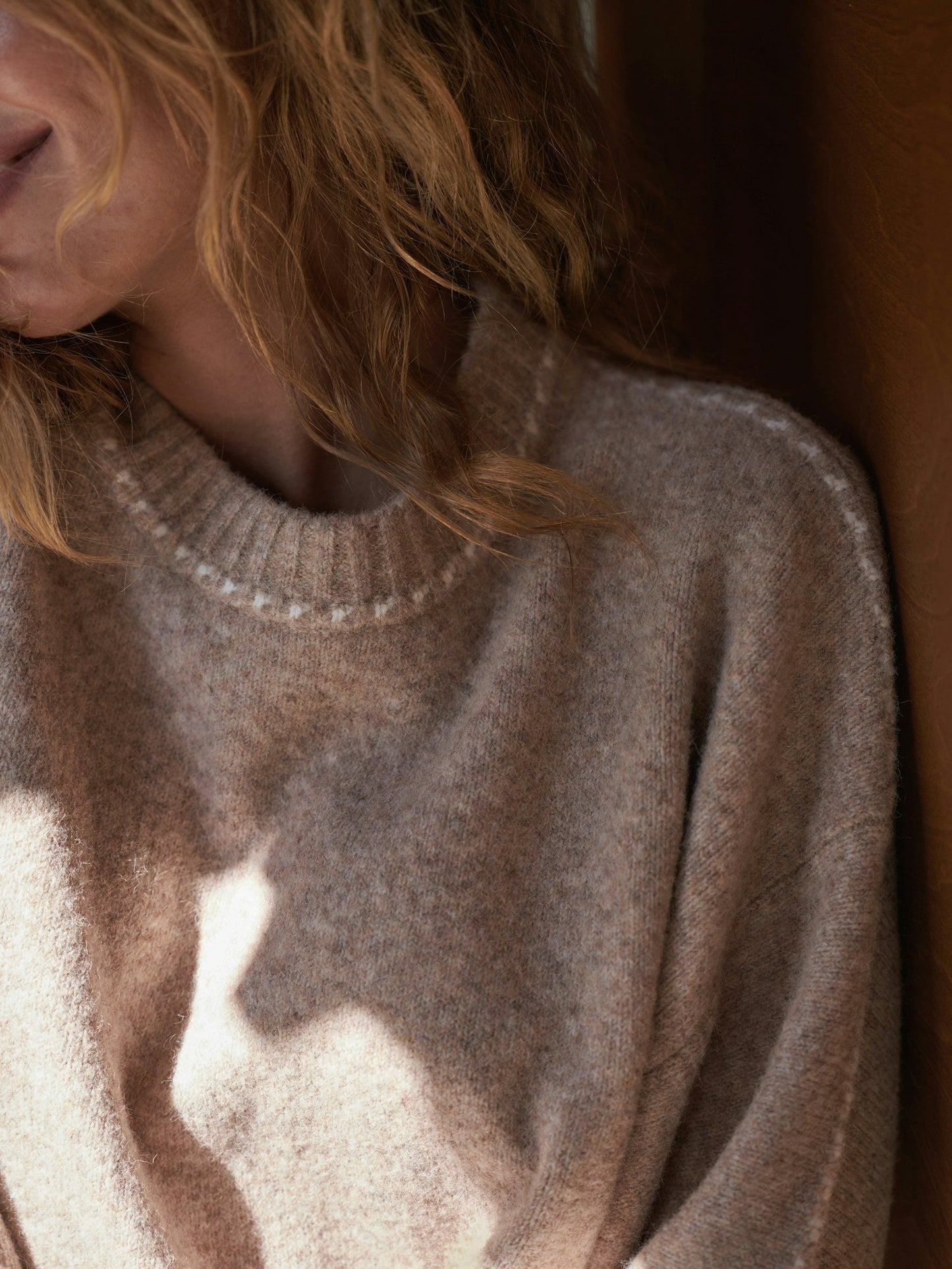 Roeme Knit Stitch Blouse Beige Melange Neo Noir