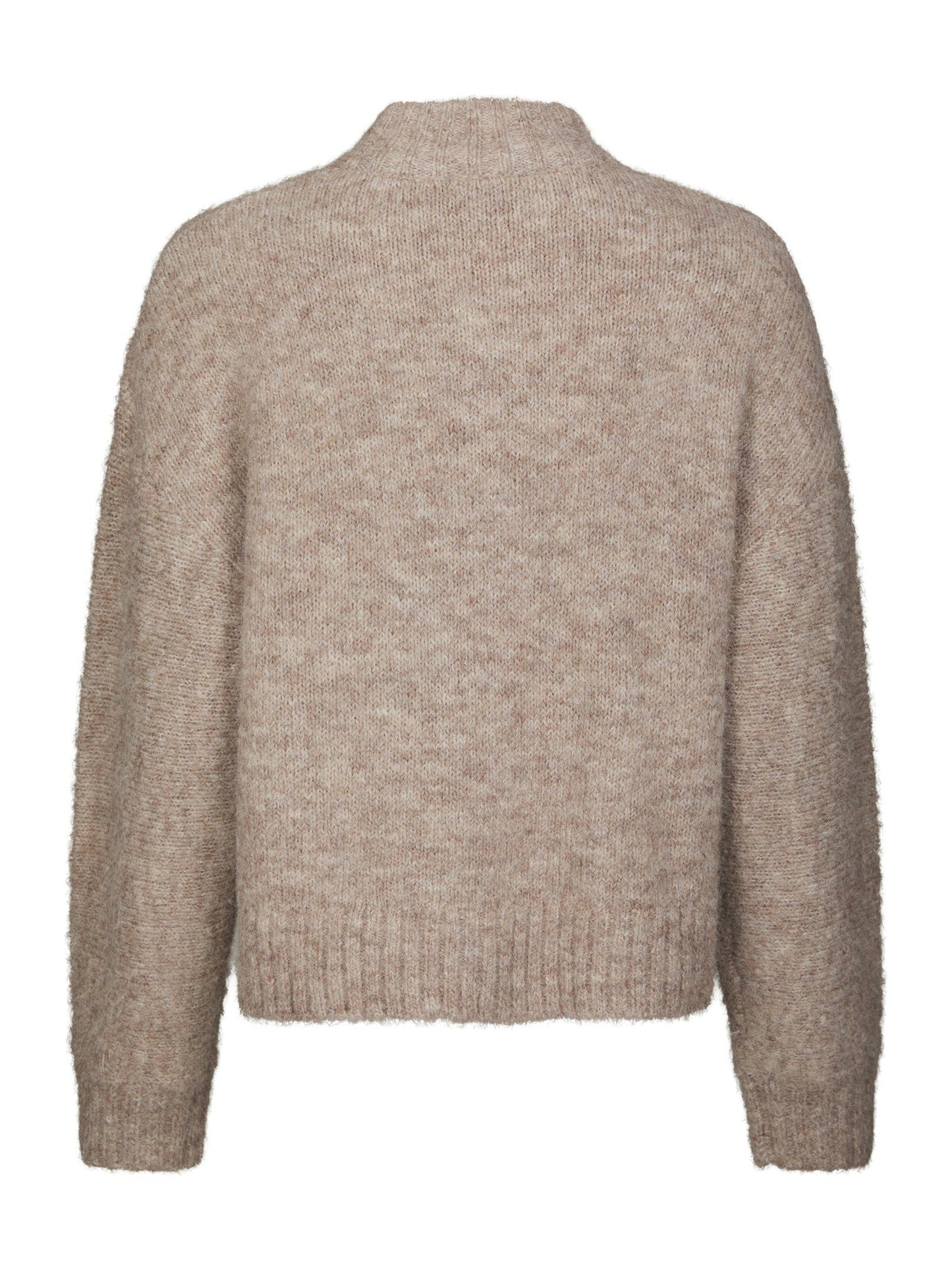 Taura Fluffy Knit Cardigan Beige Melange Neo Noir